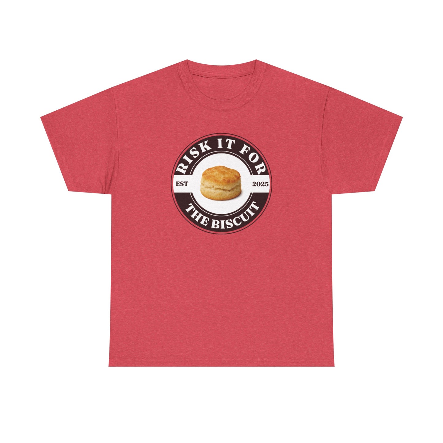 Funny Unisex Heavy Cotton Tee - 'Risk It For The Biscuit'