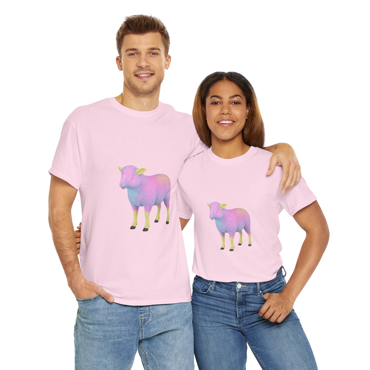 Pastel Rainbow Sheep Unisex Heavy Cotton Tee throne and liberty