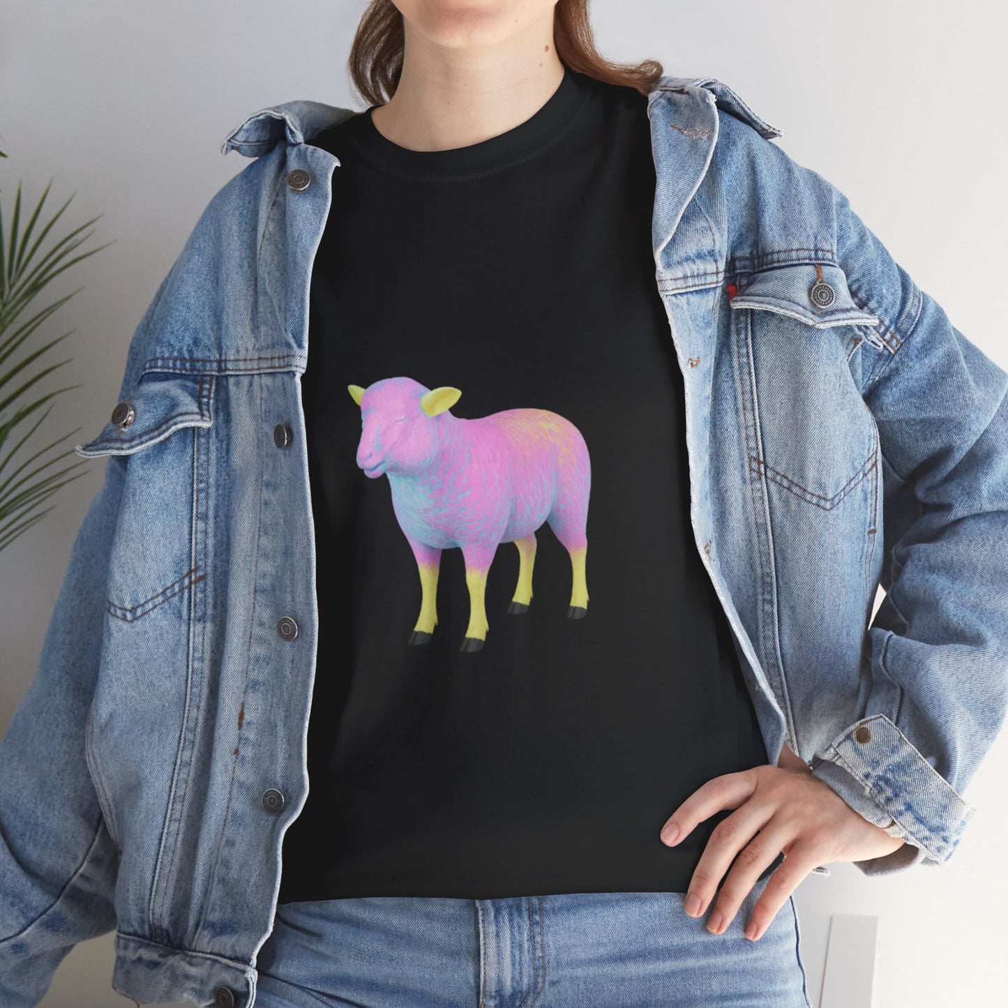 Pastel Rainbow Sheep Unisex Heavy Cotton Tee throne and liberty