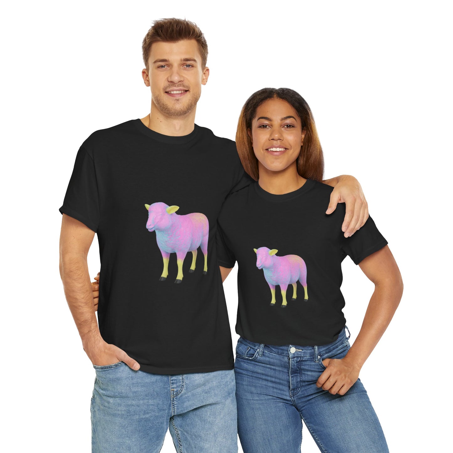 Pastel Rainbow Sheep Unisex Heavy Cotton Tee throne and liberty