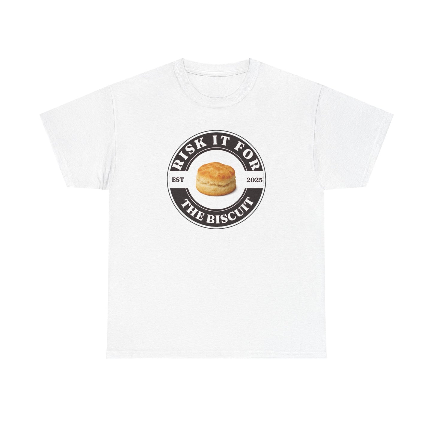 Funny Unisex Heavy Cotton Tee - 'Risk It For The Biscuit'