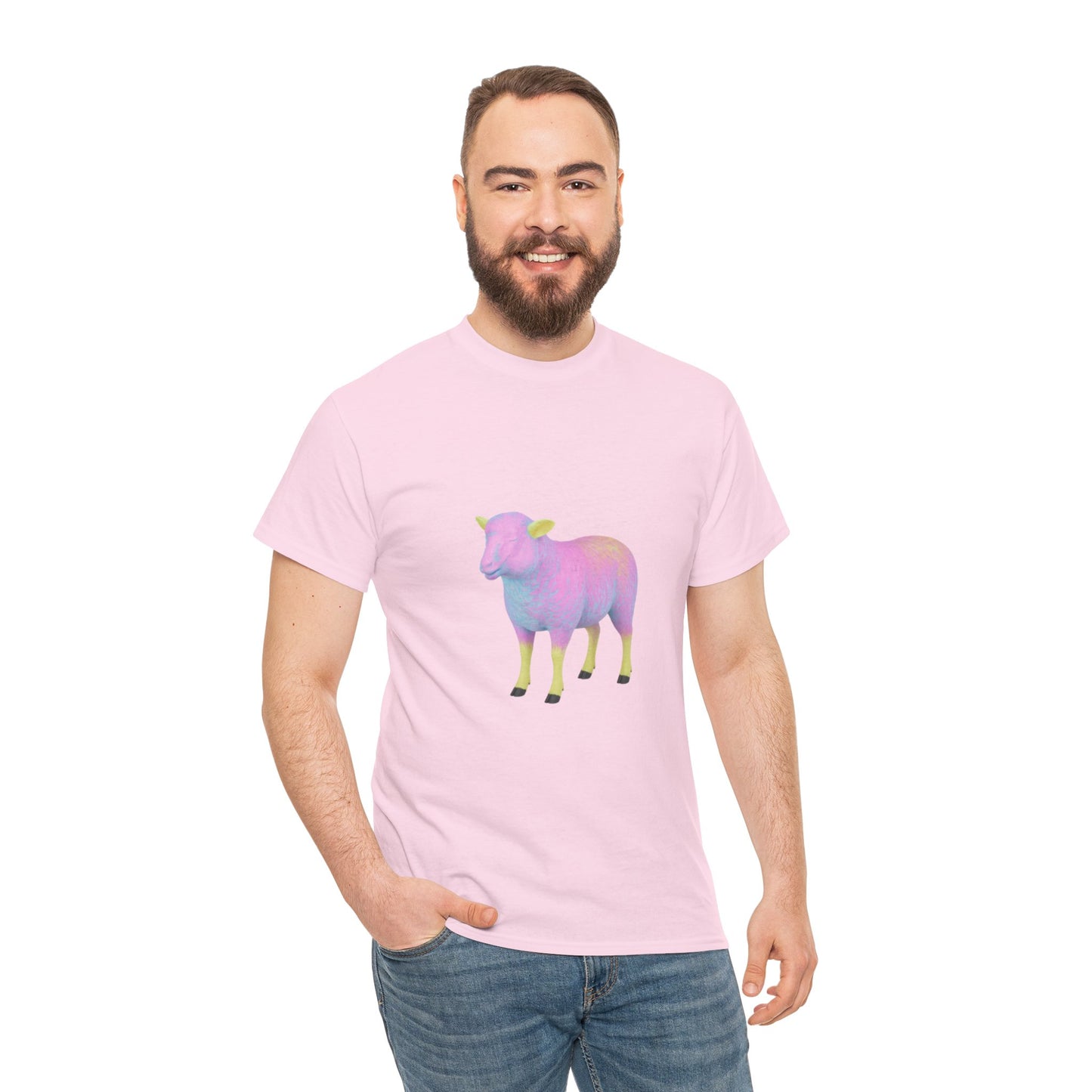 Pastel Rainbow Sheep Unisex Heavy Cotton Tee throne and liberty