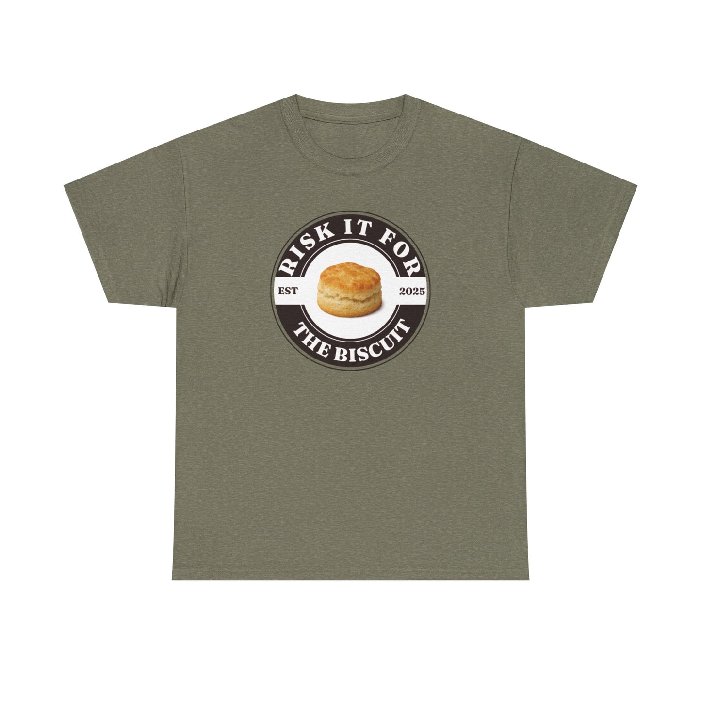 Funny Unisex Heavy Cotton Tee - 'Risk It For The Biscuit'