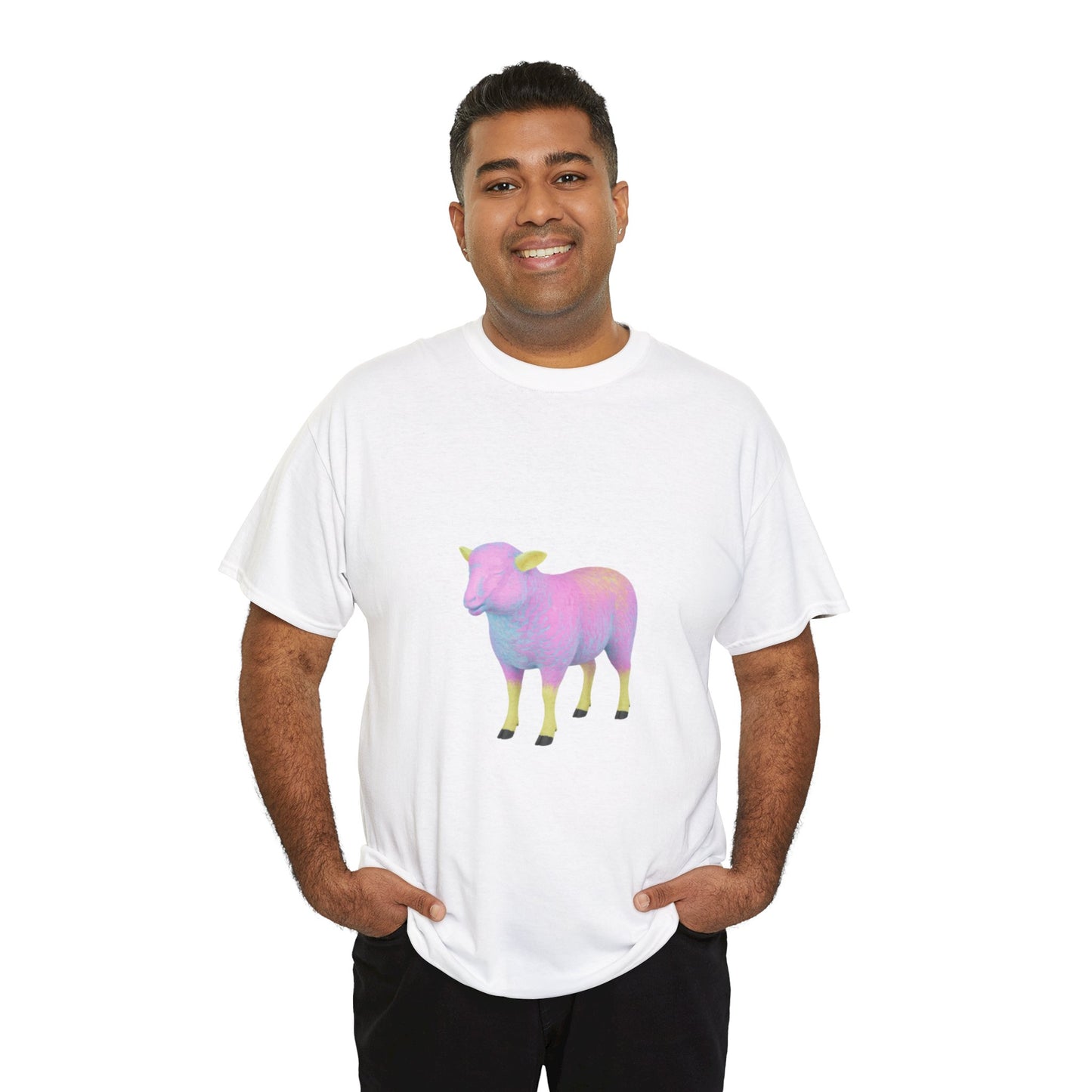 Pastel Rainbow Sheep Unisex Heavy Cotton Tee throne and liberty