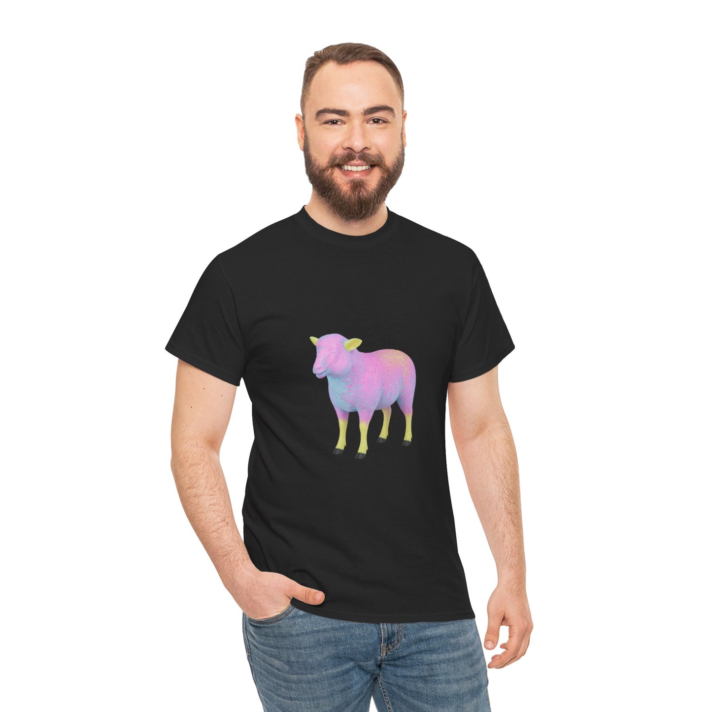 Pastel Rainbow Sheep Unisex Heavy Cotton Tee throne and liberty
