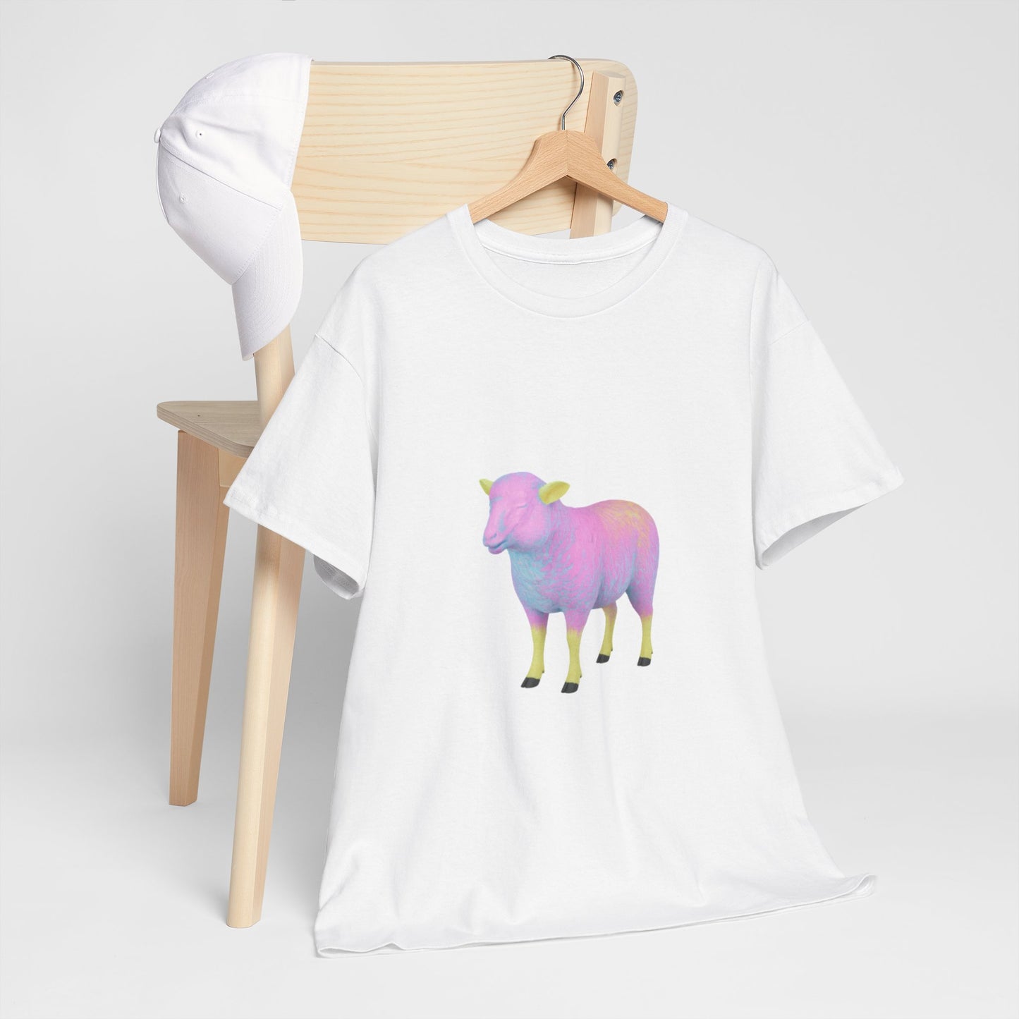 Pastel Rainbow Sheep Unisex Heavy Cotton Tee throne and liberty