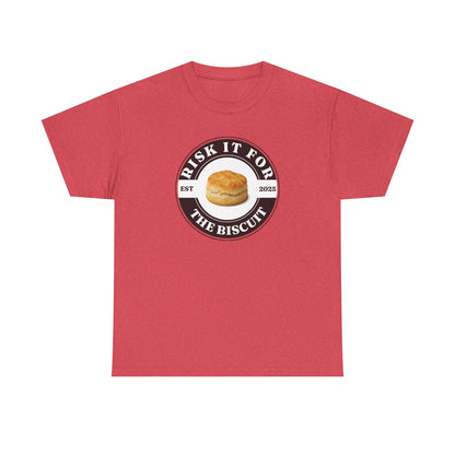 Funny Unisex Heavy Cotton Tee - 'Risk It For The Biscuit'