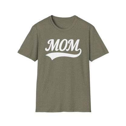 Baseball Style Mom Unisex Softstyle T-Shirt, Mother's Day Gift, Mom Life Tee, Sports Mama Shirt, Cute Mommy Top