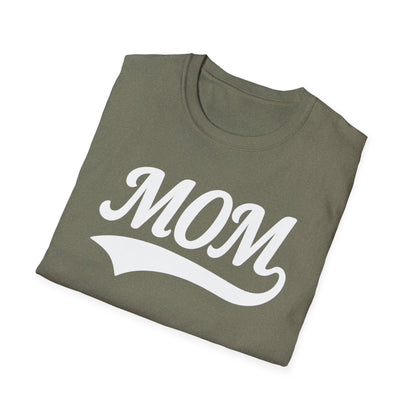 Baseball Style Mom Unisex Softstyle T-Shirt, Mother's Day Gift, Mom Life Tee, Sports Mama Shirt, Cute Mommy Top