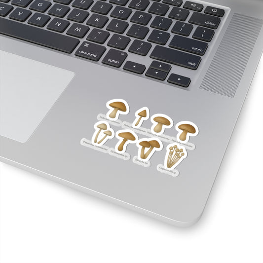 Mushroom Science Kiss-Cut Stickers - Urban Decor for Nature Lovers