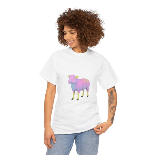 Pastel Rainbow Sheep Unisex Heavy Cotton Tee throne and liberty
