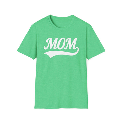 Baseball Style Mom Unisex Softstyle T-Shirt, Mother's Day Gift, Mom Life Tee, Sports Mama Shirt, Cute Mommy Top