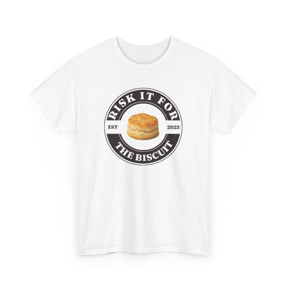 Funny Unisex Heavy Cotton Tee - 'Risk It For The Biscuit'