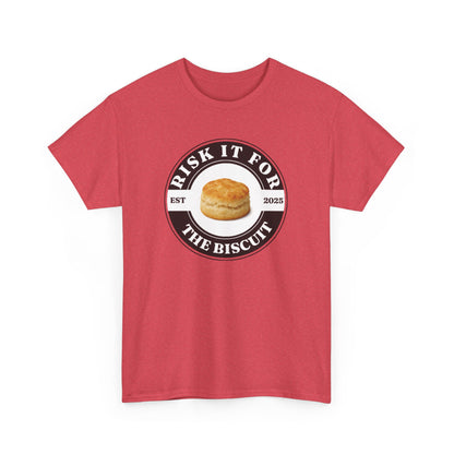 Funny Unisex Heavy Cotton Tee - 'Risk It For The Biscuit'
