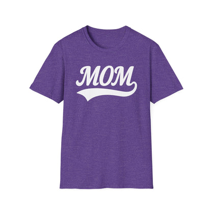 Baseball Style Mom Unisex Softstyle T-Shirt, Mother's Day Gift, Mom Life Tee, Sports Mama Shirt, Cute Mommy Top