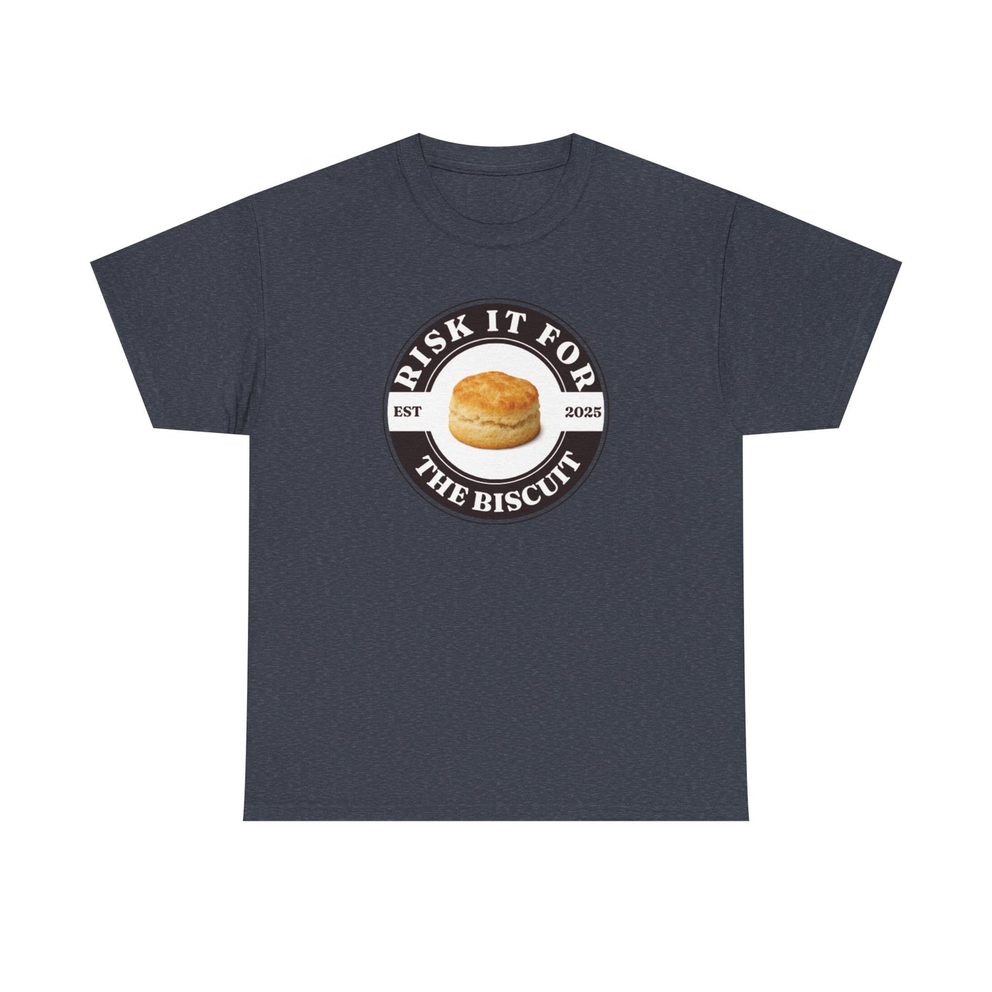 Funny Unisex Heavy Cotton Tee - 'Risk It For The Biscuit'