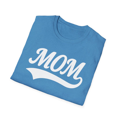 Baseball Style Mom Unisex Softstyle T-Shirt, Mother's Day Gift, Mom Life Tee, Sports Mama Shirt, Cute Mommy Top