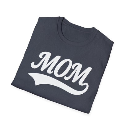 Baseball Style Mom Unisex Softstyle T-Shirt, Mother's Day Gift, Mom Life Tee, Sports Mama Shirt, Cute Mommy Top