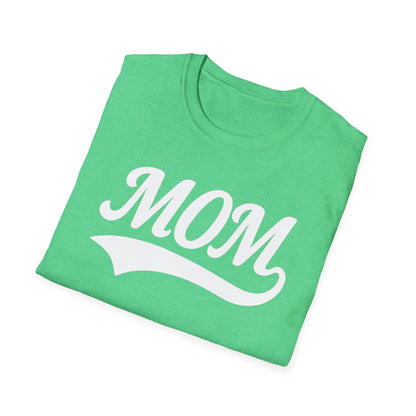 Baseball Style Mom Unisex Softstyle T-Shirt, Mother's Day Gift, Mom Life Tee, Sports Mama Shirt, Cute Mommy Top