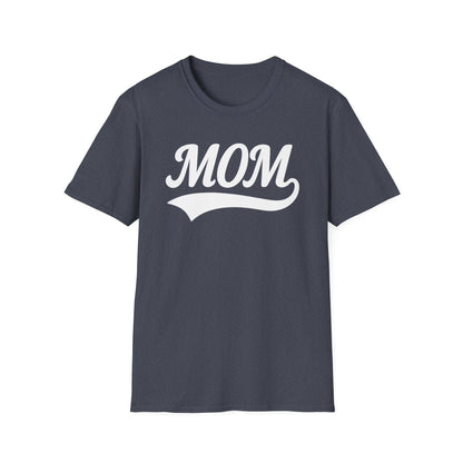 Baseball Style Mom Unisex Softstyle T-Shirt, Mother's Day Gift, Mom Life Tee, Sports Mama Shirt, Cute Mommy Top