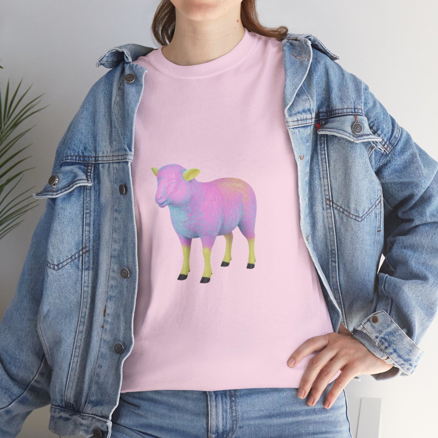 Pastel Rainbow Sheep Unisex Heavy Cotton Tee throne and liberty