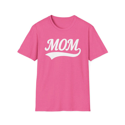 Baseball Style Mom Unisex Softstyle T-Shirt, Mother's Day Gift, Mom Life Tee, Sports Mama Shirt, Cute Mommy Top