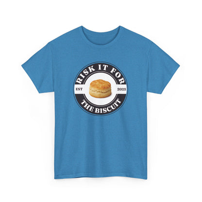 Funny Unisex Heavy Cotton Tee - 'Risk It For The Biscuit'