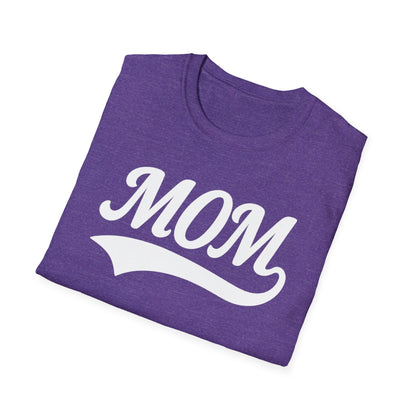 Baseball Style Mom Unisex Softstyle T-Shirt, Mother's Day Gift, Mom Life Tee, Sports Mama Shirt, Cute Mommy Top