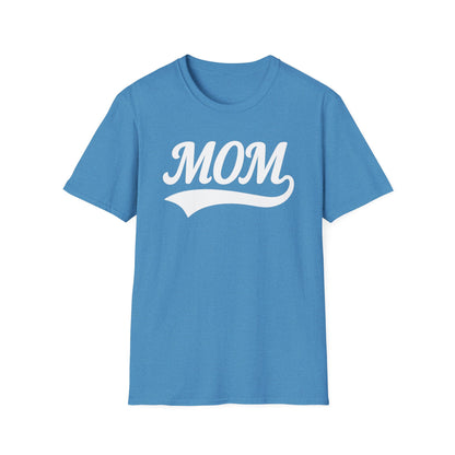 Baseball Style Mom Unisex Softstyle T-Shirt, Mother's Day Gift, Mom Life Tee, Sports Mama Shirt, Cute Mommy Top